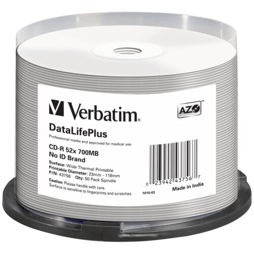 Verbatim CD-R DataLifePlus 700MB 52x 50-pack, (5000509883) Cene