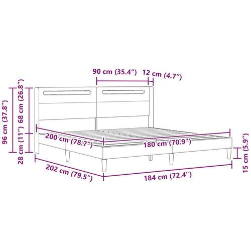 Okvir za krevet Bijela 180 x 200 cm Umjetna koža - Bijela 180 x 200 cm Slike