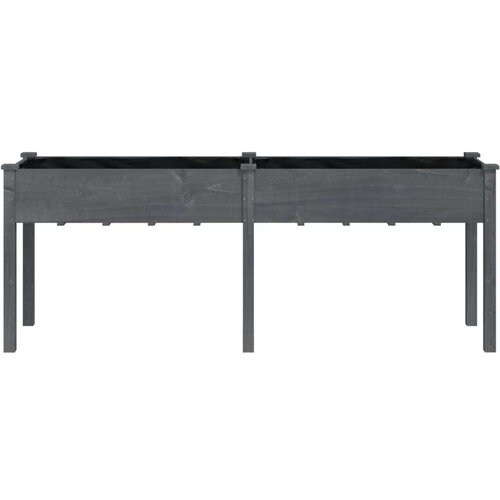VidaXL Sadilica s oblogom siva 203 x 53 x 76 cm od masivne jelovine Slike