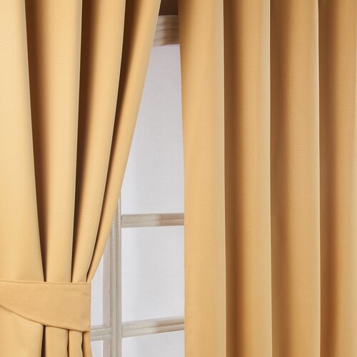 HOMESCAPES Rumene Herringbone Chevron Blackout zavese Par Eyelet Style, 229x137 cm, (20749461) Cene