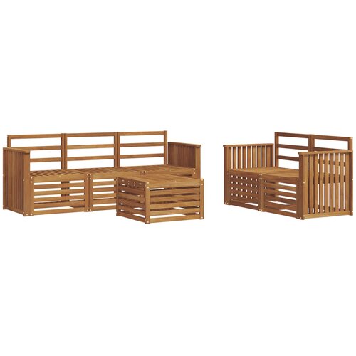  Set vanjskih sofa 6 kom. Prirodna Čvrsto drvo akacije Slike