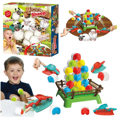 Family Skill Game Jumping Sheep Colored Cene