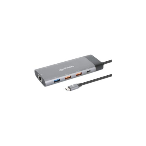 Manhattan Docking station 130714 10in1 USB-C - 2xHDMI/5xUSB/LAN/PD 100W Cene
