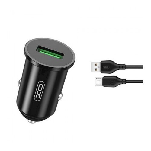 XO TZ12 Car charger QC3.0 18W + Micro USB Cable 1m Slike