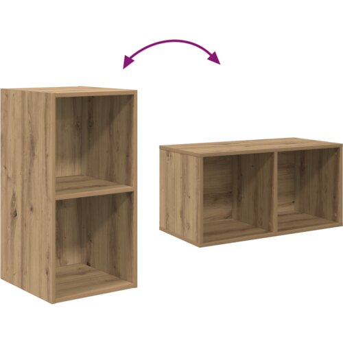 VidaXL Set TV stalka s pohranom 4 pcs hrast artisan 37 x 37 x 72 cm Slike