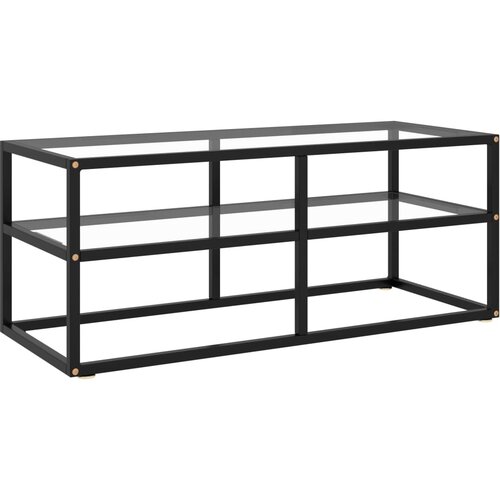 TV ormarić crni s kaljenim staklom 100 x 40 x 40 cm Cijene