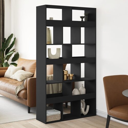 VidaXL Pregrada za prostor črna 100x33x187,5 cm inženirski les Slike