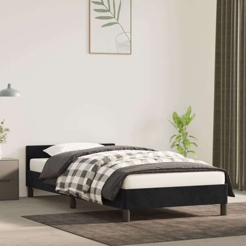  Za krevet s uzglavljem crni 90x190 cm bar&amp;scaron;unasti Slike