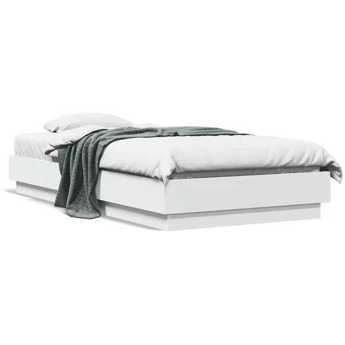 vidaXL Okvir kreveta s LED svjetlima bijeli 75 x 190 cm
