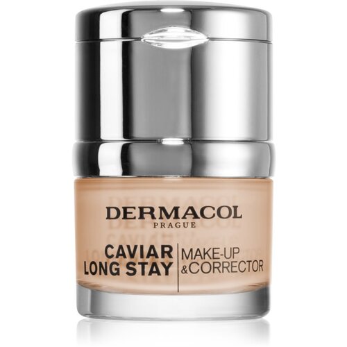 Dermacol Caviar Long Stay dolgoobstojni tekoči puder z izvlečki kaviarja in izpopolnjevalni korektor odtenek 4 Tan 30 ml Slike