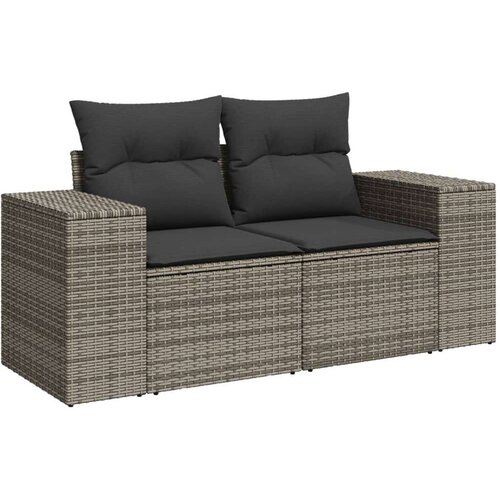 VidaXL 10-dijelni set vrtnih sofa od poliratana s jastucima sivi Slike