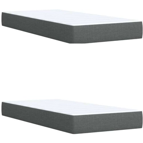 VidaXL Krevet s oprugama i madracem tamnosivi 200 x 200 cm od tkanine Slike