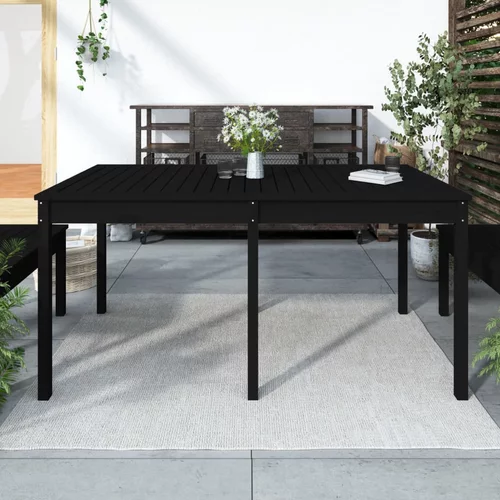  Vrtni stol crni 159,5 x 82,5 x 76 cm od masivne borovine