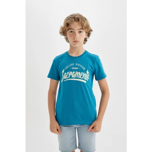 Defacto Boy's Crew Neck Printed Short Sleeve T-Shirt