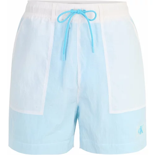 Calvin Klein Swimwear Kratke kopalne hlače svetlo modra / bela