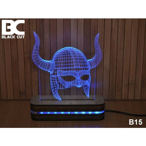 Black Cut 3D Lampa jednobojna - Helmet ( B15 ) Slike