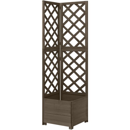  Kutna sadilica s re&scaron;etkom siva 40x40x150 cm od masivne jelovine Cijene