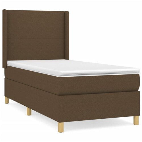 Maison Chic Box spring postelja - Vzmetna postelja z vzmetnico temno rjav 90x190 cm blago SL7470, (21906857) Slike