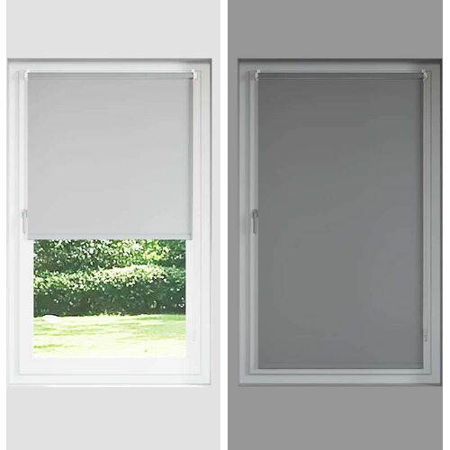 VidaXL Rolo zavjesa Blackout svijetlo siva 50x130 cm &amp;Scaron;irina tkanine Slike