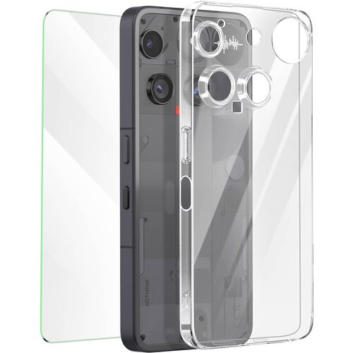 Oem Mayaxess, Zaščitni paket 2-v-1: ovitek + kaljeno steklo za Nothing Phone 3, Prozorno, (5000208741) Cene