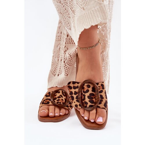 Boto Flat Women's Slippers With Decorative Buckle Leopard Luwam Cijene
