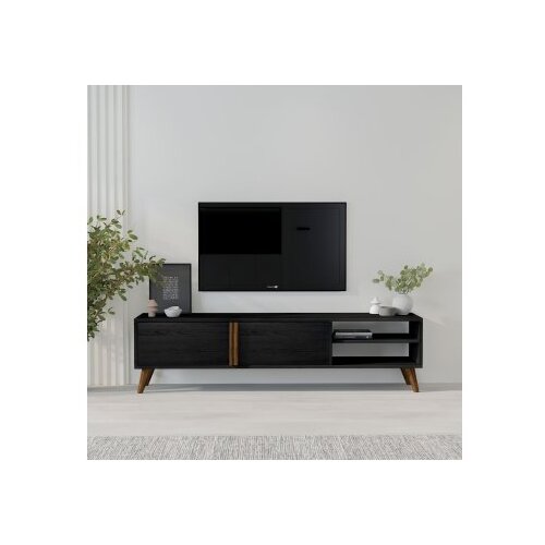 Hanah home tv polica benoit wood black Cene