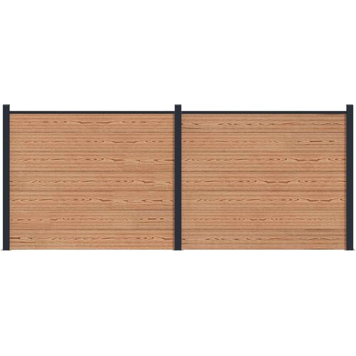 PANEL ograde 2 pcs WPC i aluminij Smeđa Slike