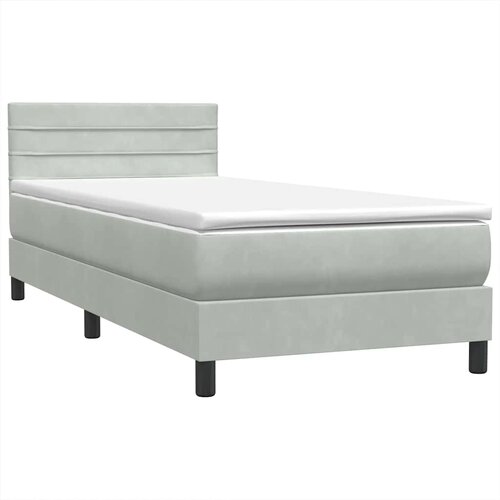 Box Spring krevet s madracem svijetlo sivi 80x210 cm bar&amp;scaron;un Slike