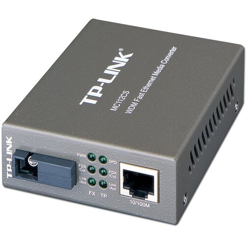 Tp-link Media Filter MC112CS, 1 x 100M SC port, 1 x 100M RJ45 port (Auto MDI/MDIX), 1310nm Tx/1550nm Rx, Half/Full-Duplex transfer mode for FX port Slike