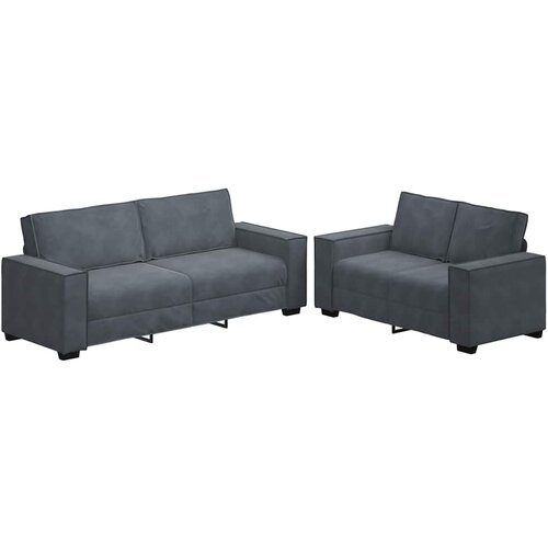  Dvodijelni set sofa s jastucima, tamno sivi bar&amp;scaron;un Slike