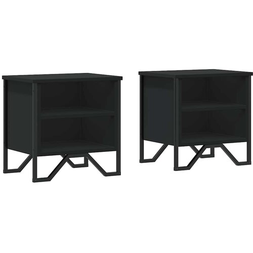  Noćni ormarići 2 kom crni 40 x 30 x 40 cm od konstruiranog drva Slike