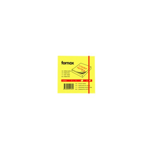 Post-it note blok 75mmx75mm FORNAX 80L neon žuti Slike
