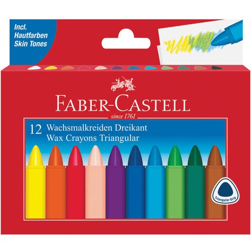 Boje voštane 12boja kartonska kutija trokutaste faber castell 120010 blister Cene