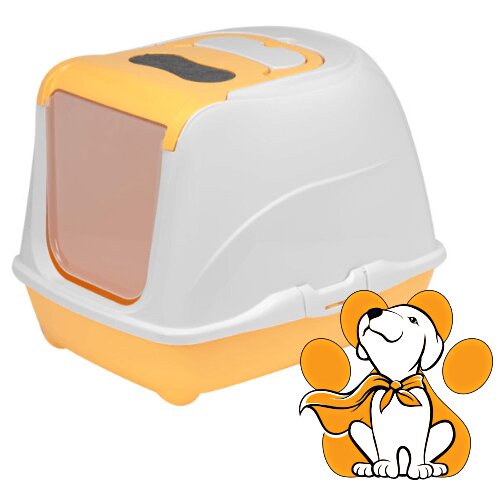 Moderna flip cat large apricot 50cm, zatvoreni toalet za mačke Slike