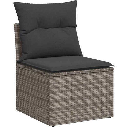 vidaXL 10-dijelni set vrtnih sofa od poliratana s jastucima sivi Cijene