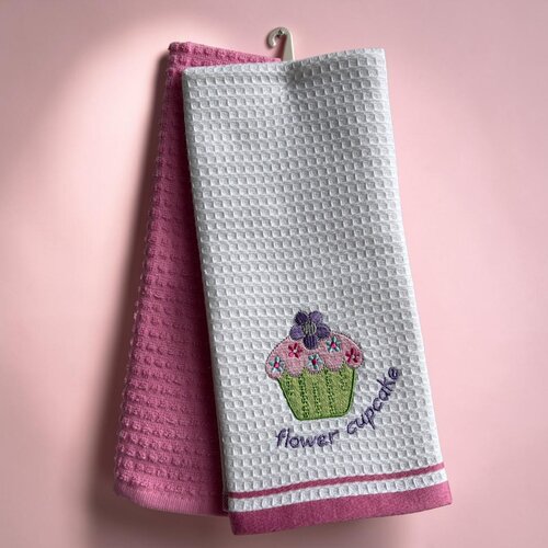 Viktorija Leskovac Set kuhinjskih krpa 40x60cm Wafle - Flower cupcake Cene
