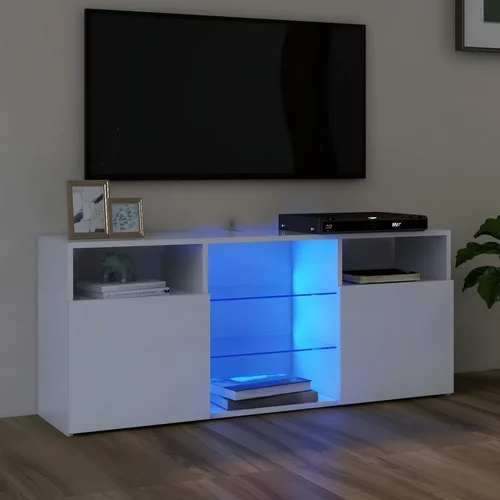 TV ormarić s LED svjetlima bijeli 120 x 30 x 50 cm