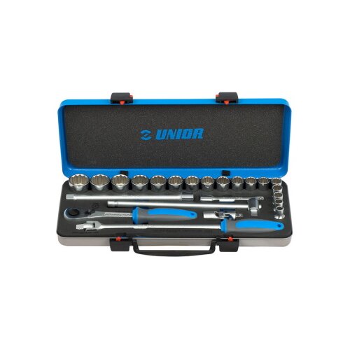 Unior set ključeva nasadni colovni u setu dvanaestougaoni 1/2&amp;quot; u metalnoj kutiji 190BI12P23IN 611943 Slike