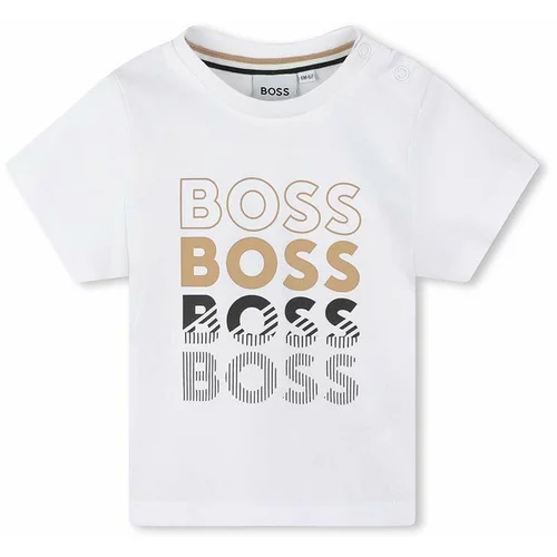 Boss Otroška bombažna majica bela barva