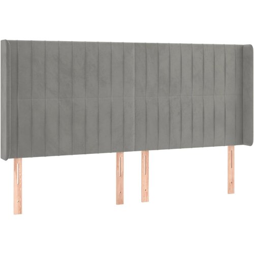 Maison Chic vzglavna omarica - nočna omarica - posteljna omarica z u&amp;scaron;esi svetlo sivo 183x16x118/128 cm žamet, (21709203) Slike