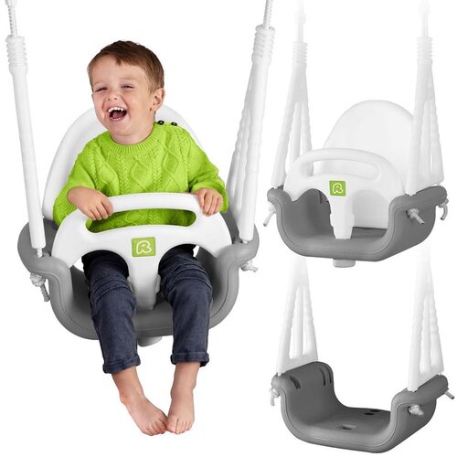 Ricokids ljuljačka s kantom 3 u 1, siva i bijela Slike