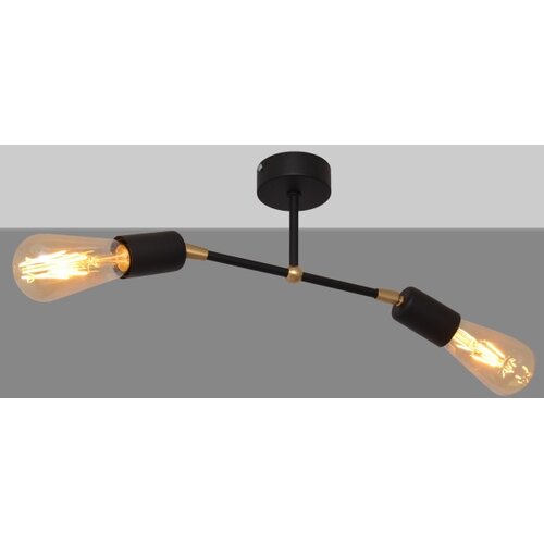  Plafonski luster ROSETTE 2xE27/15W/230V crna/zlatna Slike