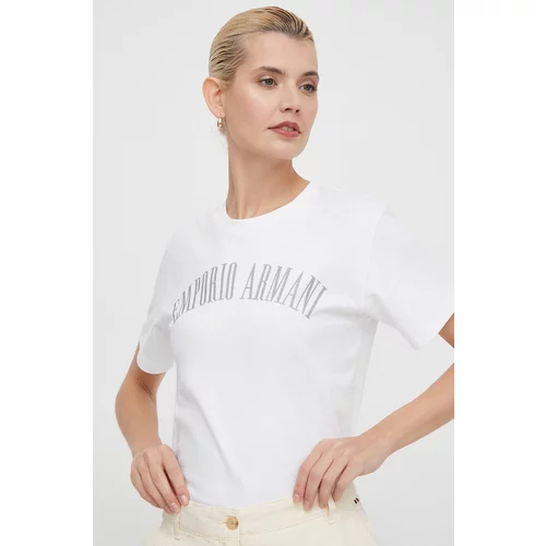 Emporio Armani Pamučna majica za žene, boja: bijela