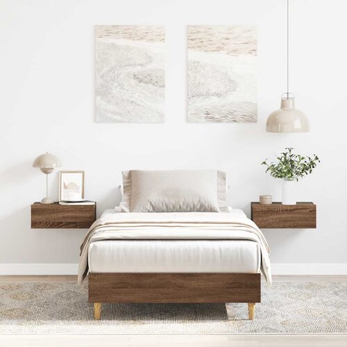 VidaXL Okvir kreveta Bez madraca Smeđi hrast 75x190 cm Slike