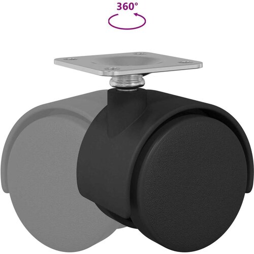  Dizalni kotač 2 pcs Crna 54 mm Željezo i PP Slike