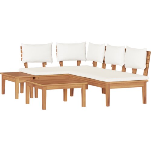  Set vrtne klupe 4 pcs Smeđa i krem Za 2 osobe Srednja Slike