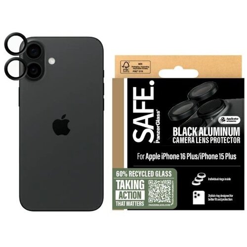 PanzerGlass SEF BY KALJENO STEKLO ZA KAMERO ZA IPHONE 16/16 PLUS ČRN, (21911413) Slike