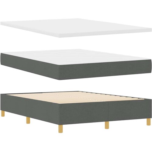  LED Box Spring Krevet Tamno siva 160 x 200 cm tkanina Slike