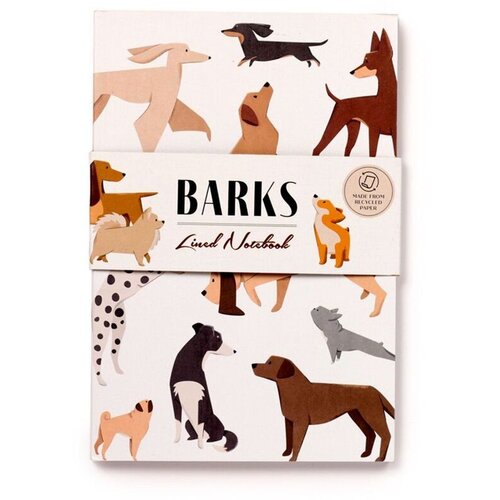  Bilježnica A5 od recikliranog papira Puckator Barks Dog crte 60L MEMO95 Slike