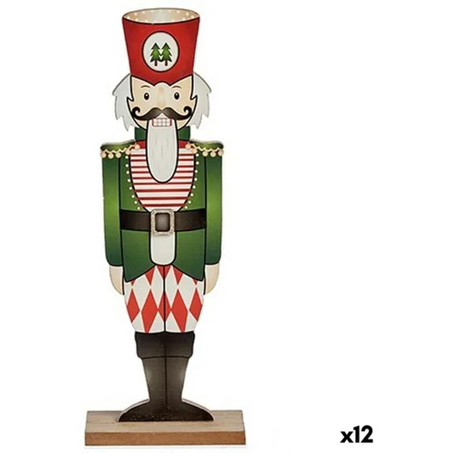  Ukrasna figura Drobilica za Orahe Crna Crvena Zelena Drvo 8 x 40 x 15 cm (12 kom.)